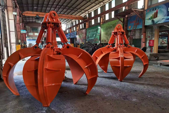 Fabryka niestandardowy kolor pomarańczowy skórka chwyt grabarz przymocowanie koparki Q355B hydrauliczny chwyt do obrotu