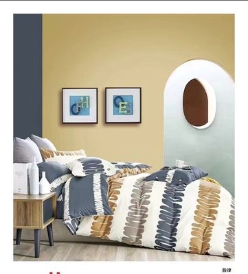 Ins Style Stripe Reactive Print Full Cotton Duvet Cover Bedding