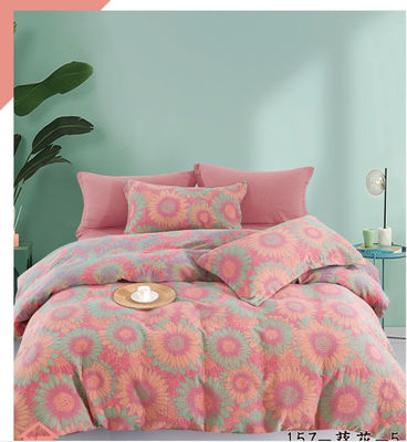 Kolorowy Jacquard Wymyte tkaniny bawełniane Pościel Set Pokrycie kołdrę Łóżko Łóżko Łóżko