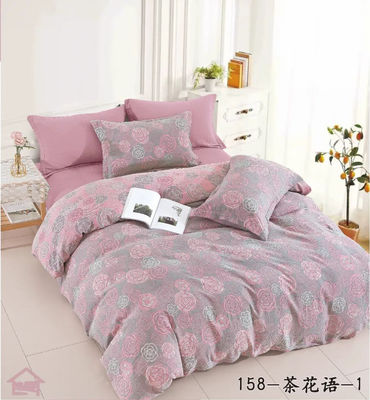 Różowy i szary design Europen Jacquard Set pościel bawełniana