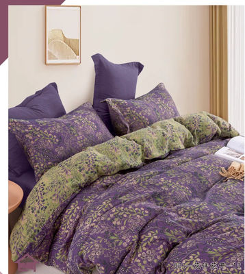 Zestaw pościelowy z mytej bawełny, tkanina podwójna Jacquard