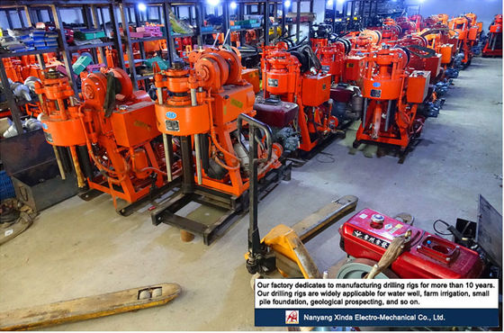 Przenośna XY-1A-4H Geologiczna platforma wiertnicza 150m Hydraulic Feed Rock Coring Machine Zintegrowany silnik wysokoprężny pompa błota do badań budowlanych górskich i płaskich